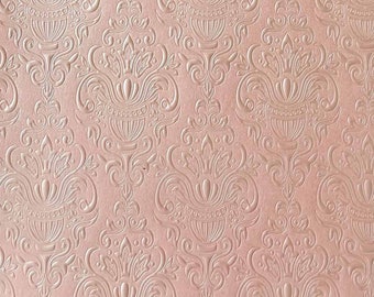 Antoinette Embossed Paper in Pink  . PACK OF 5 . Decorative Paper . Patterned Paper . A4 Paper . Stationery Pack . Scrapbook paper pack