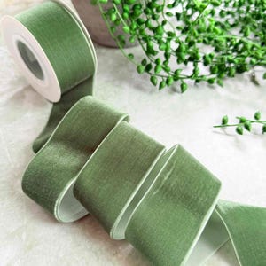 Samtband Jägergrün - 3 Meter Rolle | 3 mm, 6 mm, 9 mm, 16 mm, 25 mm oder 38 mm Breite | Dunkelgrünes Samtband