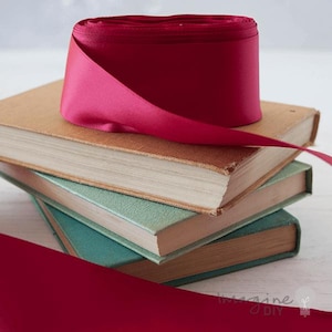 Raspberry Red Satin Ribbon | 10 Meter Roll of Cool Red Satin Ribbon | 6mm, 16mm, 19mm, 25mm or 38mm wide