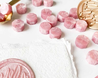 Wax Beads in Soft Pink | Pearlised Pink Sealing Wax Beads | Makes 10 - 15 Wax Seals | Plastic Free and Biodegradable