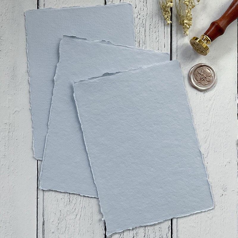 Handmade Deckle Edge Indian Cotton Paper Pack - Ivory - 25 Sheets