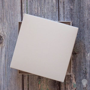Boîte pour cartes carrée Ivoire nacré | Boîtes pour cartes de voeux | Boîte d'invitation | Boîte de présentation | Boîtes plates en blanc nacré