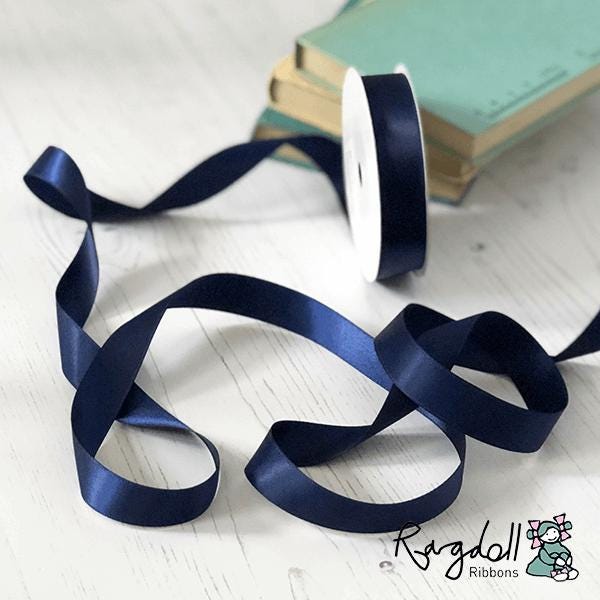 Navy Satin Ribbon | Navy Blue Ribbon Available in Various Sizes | 13mm ...