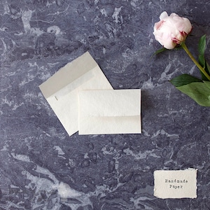 c7 handmade paper envelope | PACK OF 5 | Small recycled paper envelopes made from cotton rag | Invitation and RSVP envelopes