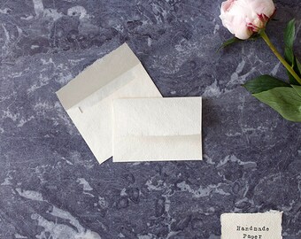 c7 handgeschöpftes Papier Kuvert | 5er Pack | Kleine Recyclingpapier-Briefumschläge aus Baumwollfasern | Einladung und Antwort umschläge