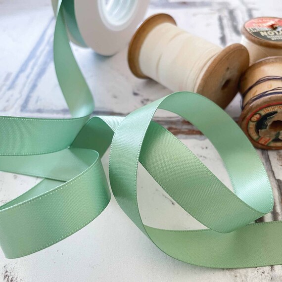 16mm Wide Sage Green Satin Ribbon 10 METER ROLL of Narrow 