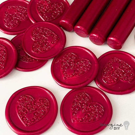 Entwined Heart Wax Stamp Make Wax Seals With Hearts Wax Stamp for Wax Seals,  Invitation Seals and Envelope Seals 2 Hearts 