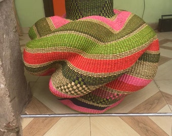 Cesta Bolga, cesta de maceta, cesta de maceta, cesta africana, cestas Bolgatanga, cesta de almacenamiento, cesta de regalo, hecho en Ghana