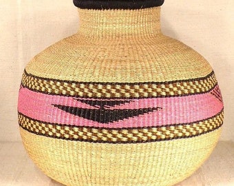 Bolga basket, flower Pot basket, Pot basket,  African basket, Bolgatanga Baskets, Storage basket, Gift basket, Made in Ghana