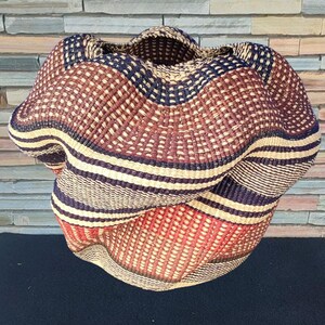 Kosz Bolga, kosz na doniczki, kosz na doniczki, kosz afrykański, kosze Bolgatanga, kosz do przechowywania, kosz upominkowy, wyprodukowane w Ghanie