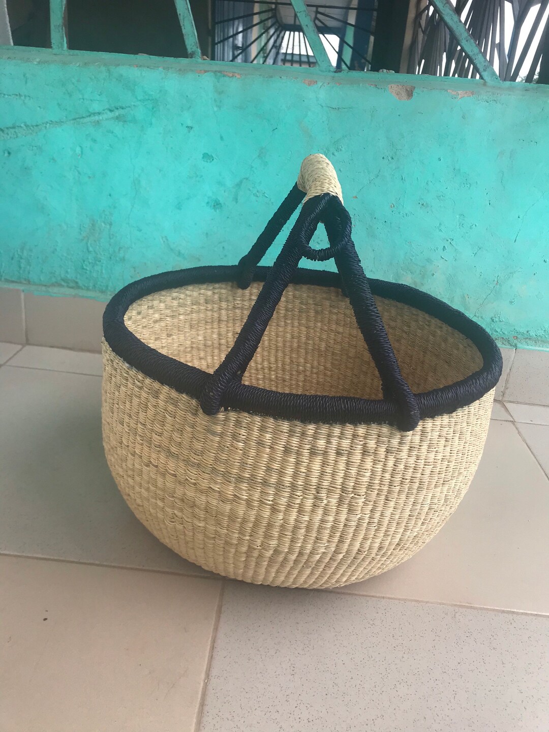 Bolga Basket Large Basket African Market Basket Bolgatanga Etsy
