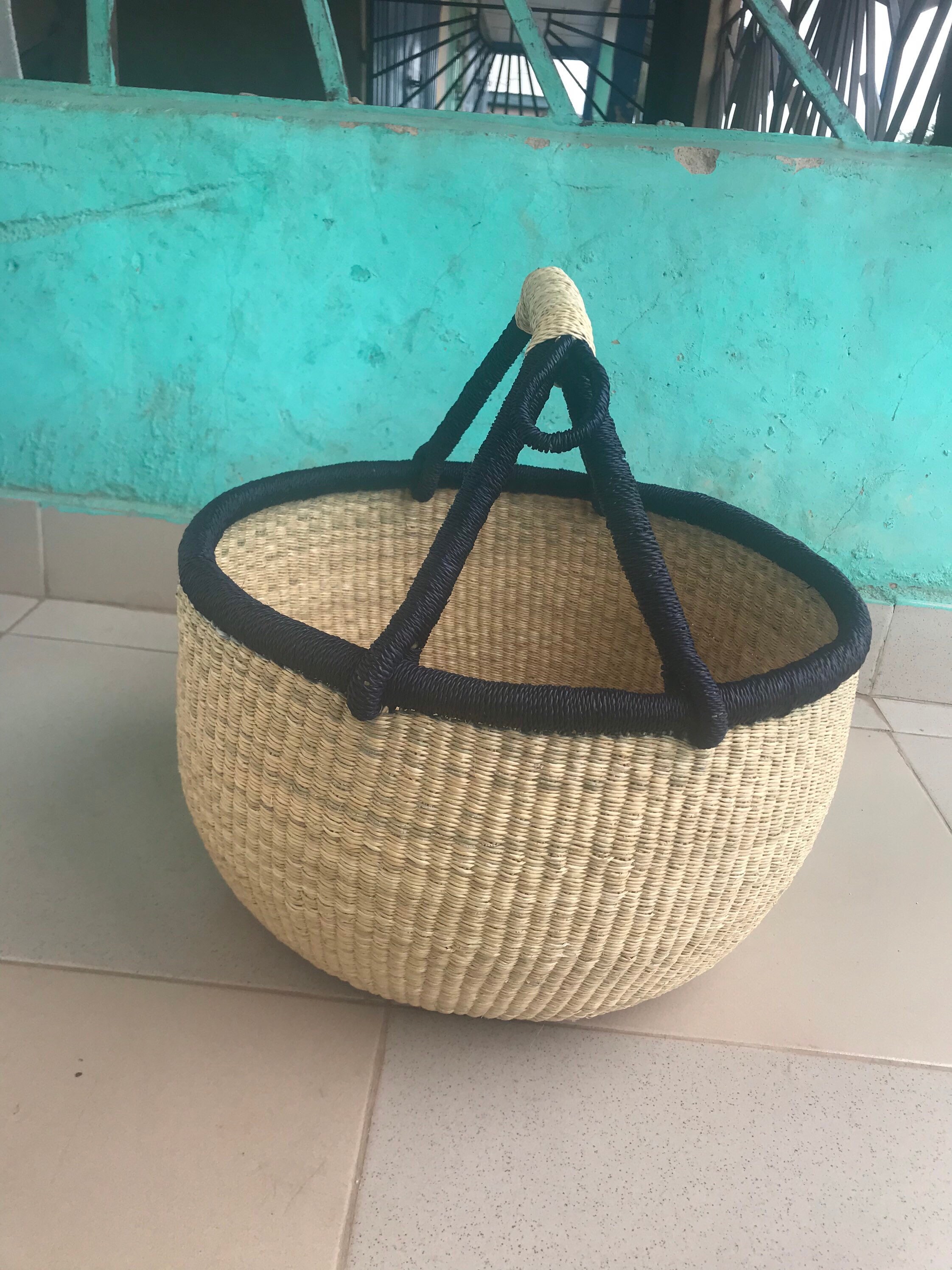 Bolga Basket Large Basket African Market Basket Bolgatanga Etsy