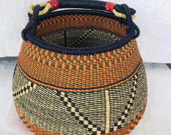 Bolga basket, flower Pot basket, Pot basket,  African basket, Bolgatanga Baskets, Storage basket, Gift basket, Made in Ghana