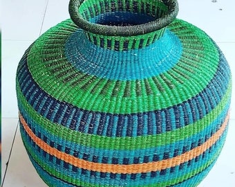 Bolga basket, flower Pot basket, Pot basket,  African basket, Bolgatanga Baskets, Storage basket, Gift basket, Made in Ghana