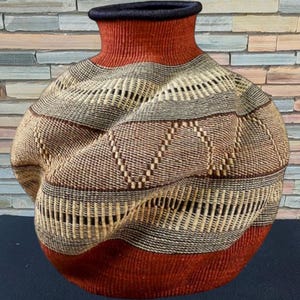 Kosz Bolga, kosz na doniczki, kosz na doniczki, kosz afrykański, kosze Bolgatanga, kosz do przechowywania, kosz upominkowy, wyprodukowane w Ghanie