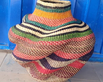 Bolga basket, flower Pot basket, Pot basket,  African basket, Bolgatanga Baskets, Storage basket, Gift basket, Made in Ghana