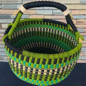 Kosz Bolga, duży kosz, kosz na rynek afrykański, kosze Bolgatanga, kosz do przechowywania, kosz upominkowy, wyprodukowane w Ghanie