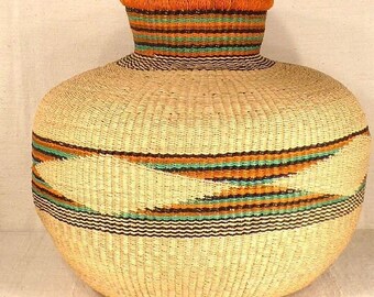 Bolga basket, flower Pot basket, Pot basket,  African basket, Bolgatanga Baskets, Storage basket, Gift basket, Made in Ghana