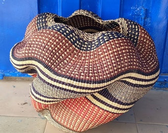 Bolga basket, flower Pot basket, Pot basket,  African basket, Bolgatanga Baskets, Storage basket, Gift basket, Made in Ghana