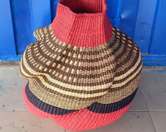 Bolga basket, flower Pot basket, Pot basket,  African basket, Bolgatanga Baskets, Storage basket, Gift basket, Made in Ghana