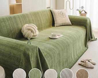 Waterproof Chenille Sofa Cover, Pet Couch Protector, Non-Slip Sectional Throw, Washable
