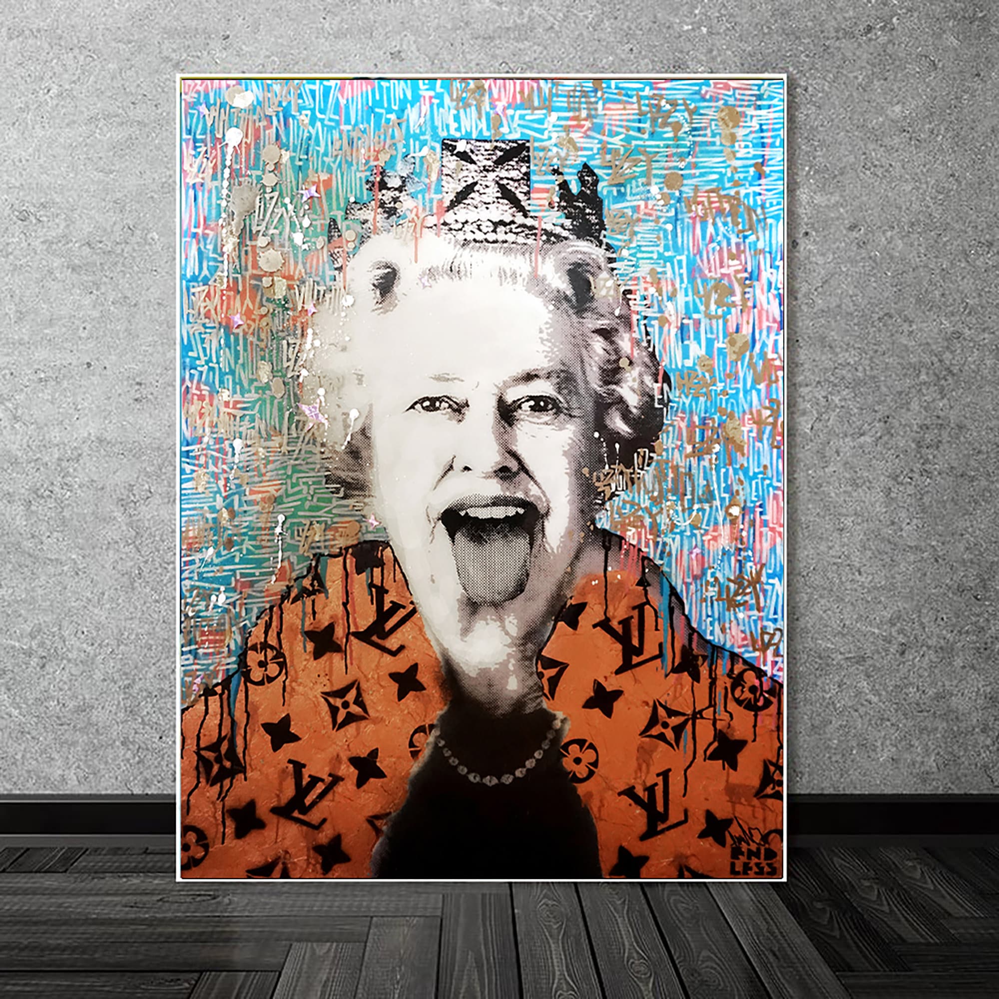 Endless Artist  Happy Birthday Queen Elizabeth Lizzy Vuitton portrait in  the studio officialbirthday lizzyvuitton       louisvuitton  queenportrait punk britart britishpunk punkfashion luxury  highendfashion fashionart 