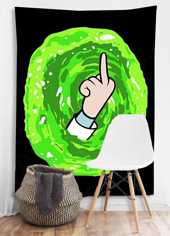 Rick and morty portal tapestry sale