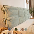 Textured Linen Headboard Cushion, Upholstered Bed Backrest, Tufted Reading Pillow