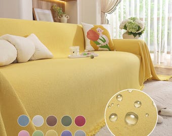 Waterproof Teddy Sofa Cover, Soft Fleece Couch Throw, Pet Friendly Furniture Protector, Anti-Scratch, Washable