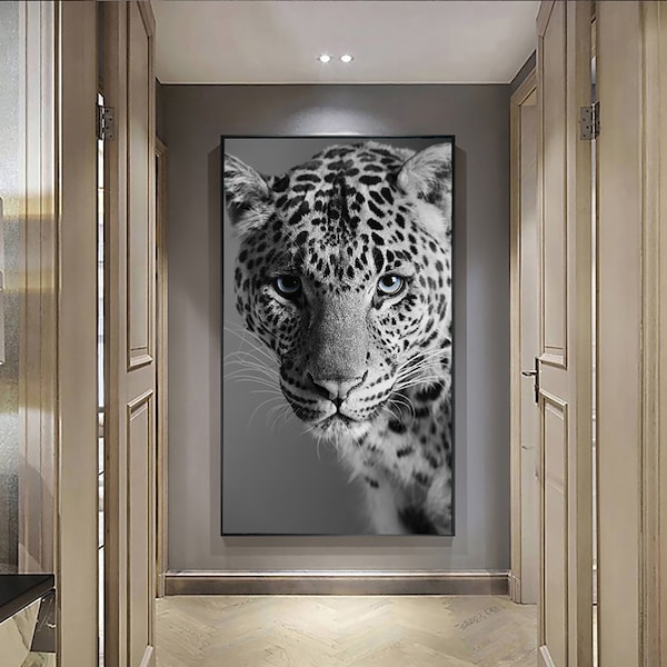 Black and White Posters, Leopard Painting,  Prints Canvas Wall art, waterproof Canvas Posters.Wall decor, Decoration For Animal Wall Decor