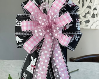 Easter bows, easter bow, Easter basket bow, pink Easter bow, Easter bunny bow, spring bow, front door wreaths, wreath bow, Easter decor