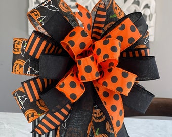 Halloween wreath bows, Orange Bows, Black Bows, Halloween decor, front door wreath Bows, Lantern Bows, Halloween Wreaths,  door wreaths