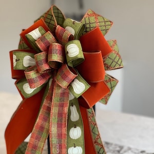 fall bows, Thanksgiving bows, pumpkin bow, fall wreath bows, Thanksgiving wreath bows, fall decor, fall boho, autumn bow