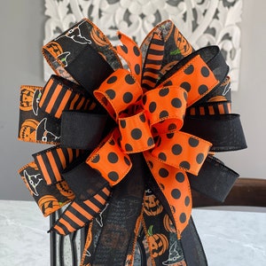 Halloween wreath bows, Orange Bows, Black Bows, Halloween decor, front door wreath Bows, Lantern Bows, Halloween Wreaths,  door wreaths