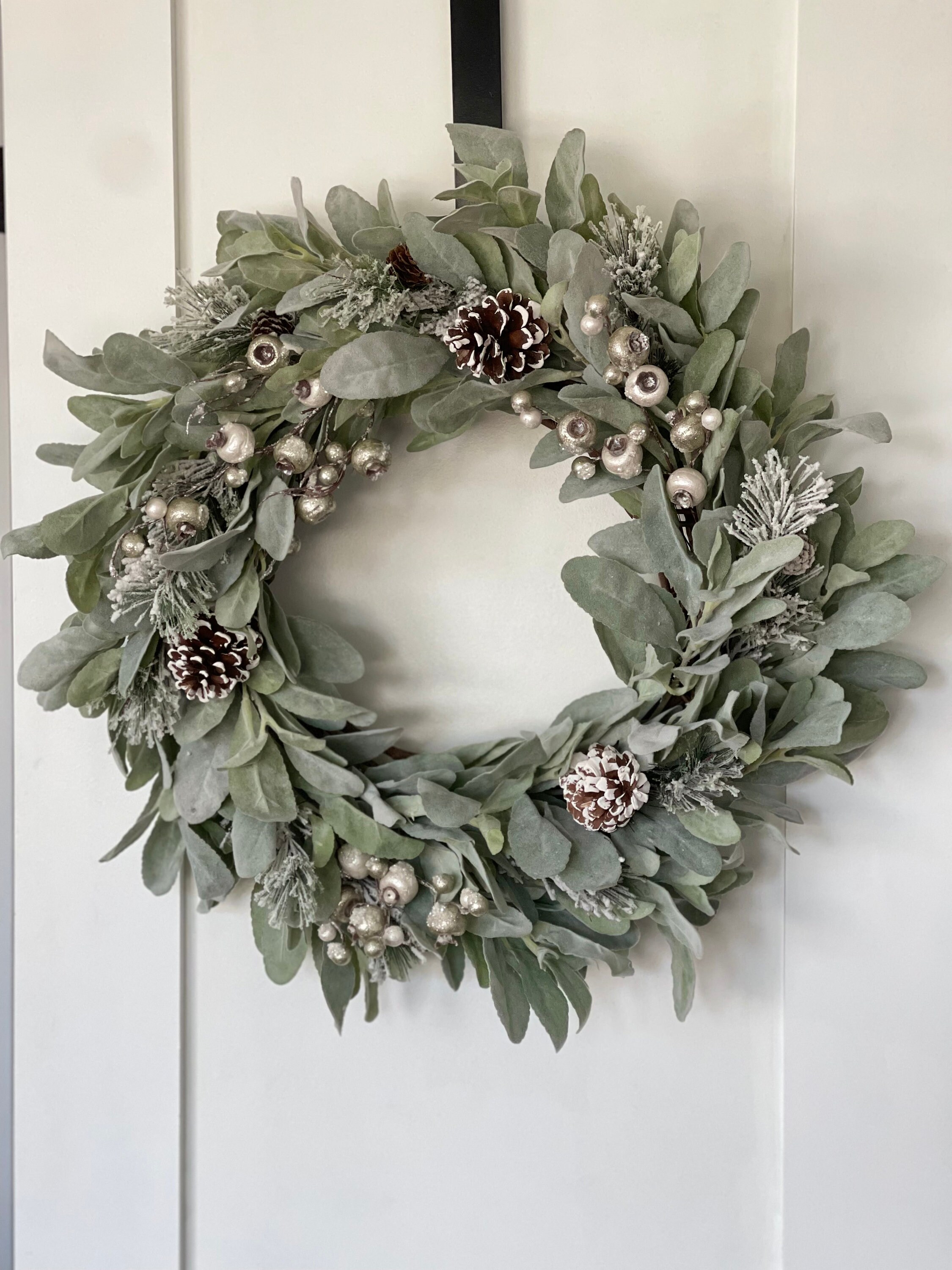 Christmas Wreaths, Lambs Ear and Berry Wreath, Winter Farmhouse Wreath ...