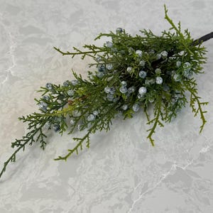 20&quot; artificial seeding juniper berry stem, greenery vase filler, wreath supplies, evergreen juniper, winter greenery decor, holiday greenery