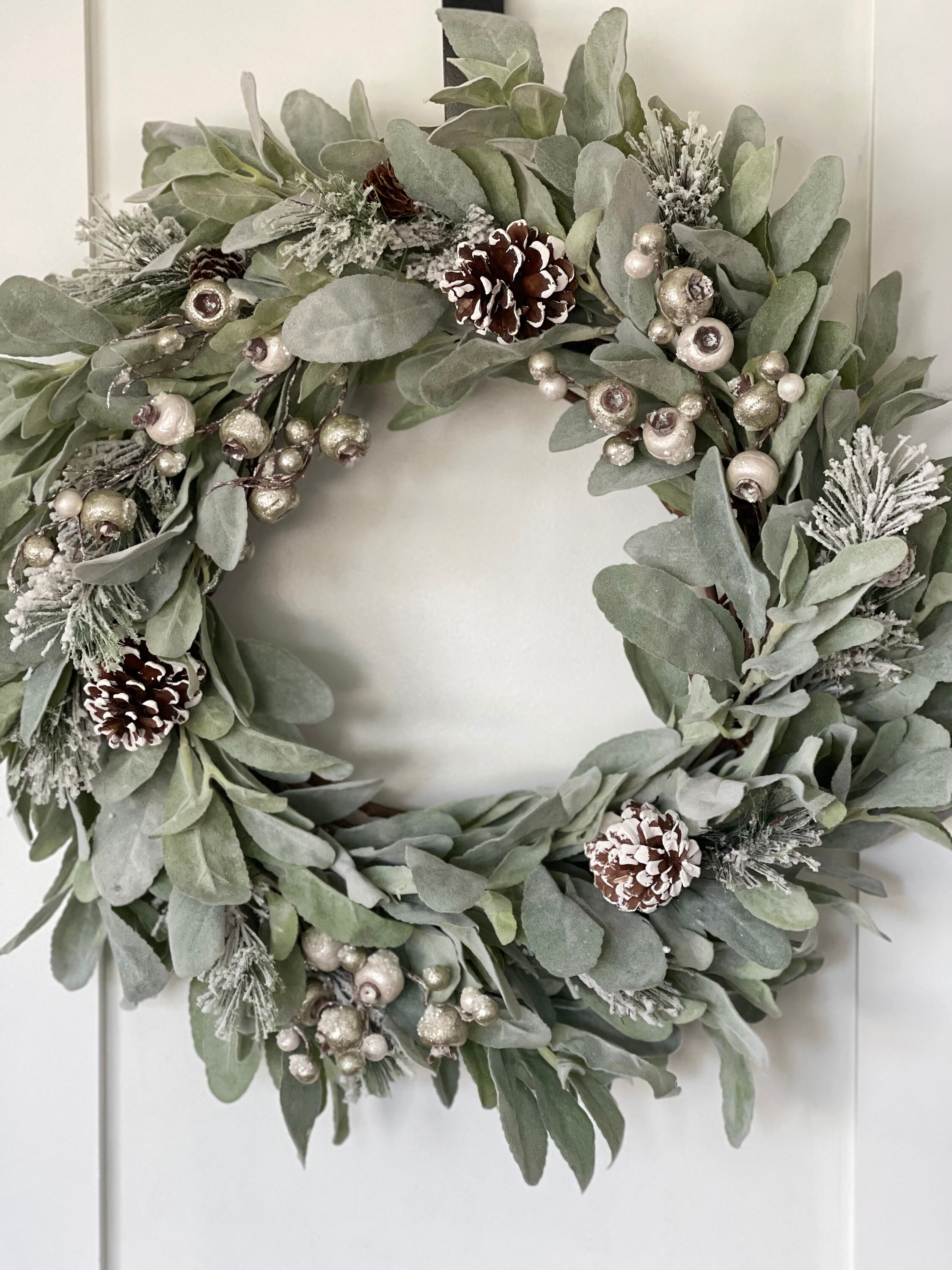 Christmas Wreaths, Lambs Ear and Berry Wreath, Winter Farmhouse Wreath ...