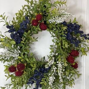 Patriotic 4th of July wreaths, front door wreaths, mini wreaths, 4th of july decor, farmhouse wreath, greenery wreath, Summer wreath, boho