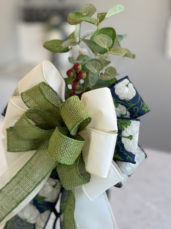 fall Bows, Thanksgiving bows, pumpkin bow, fall wreath bow, Thanksgiving wreath bow, ivory pumpkin bow, fall decor, fall boho, autumn bow
