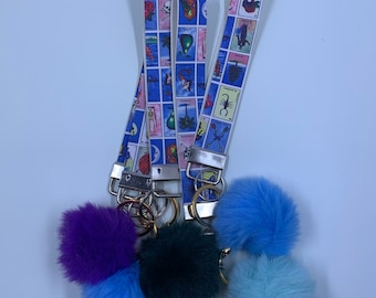 Faux Leather | Loteria | Keychain Wristlet | Wristlet Keychain Fob | Gifts For Her | Key Fob | Keychain | Wrist Lanyard