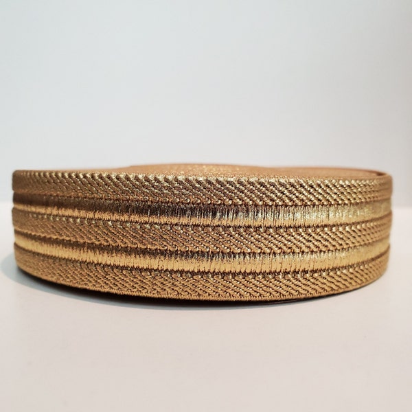 Elastic 1 inch 25mm Elastic Band Gold Ethnic Pattern Elastic by the Inch, Foot or Yard Decorative trim Elastic cord Crafts
