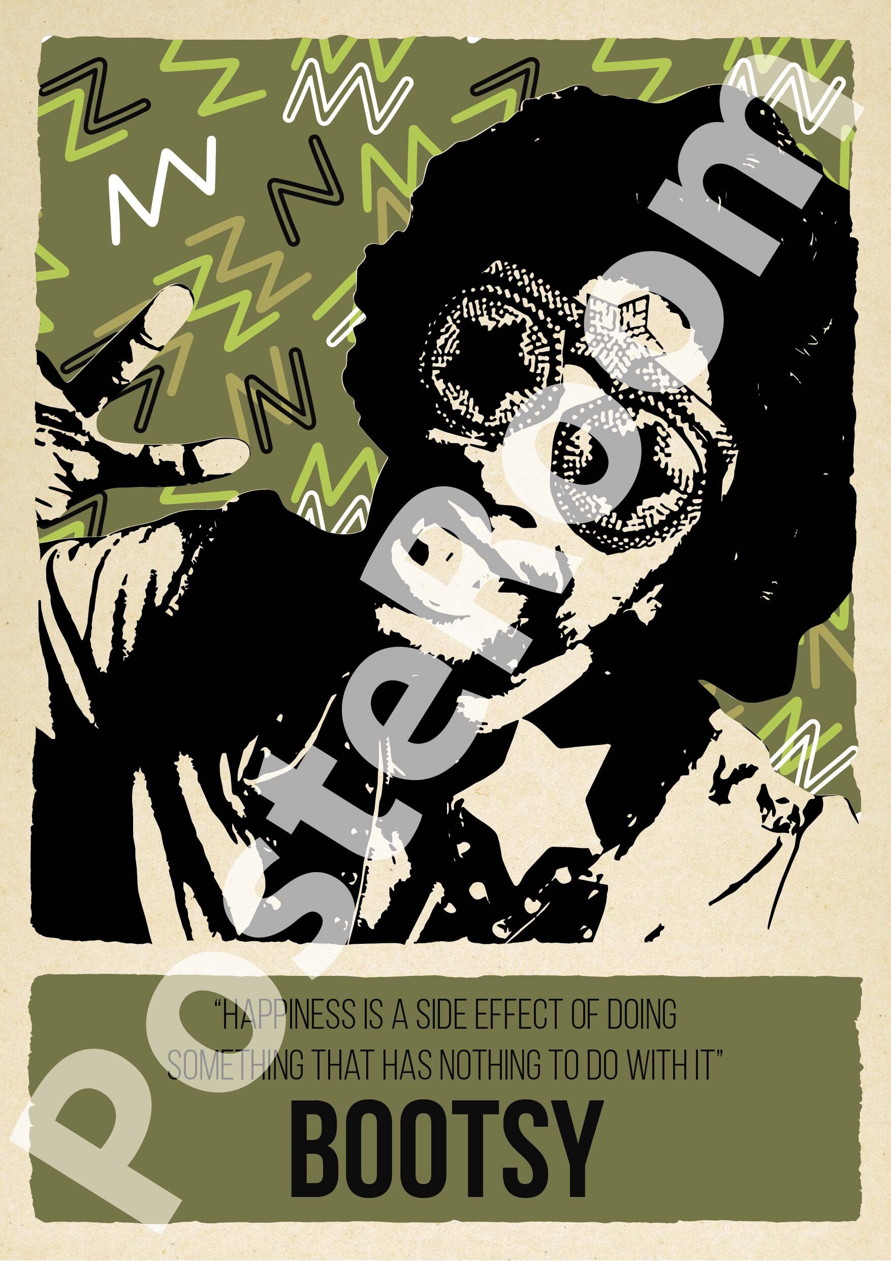 Poster d'arte Bootsy Collins Soul Funk Etsy