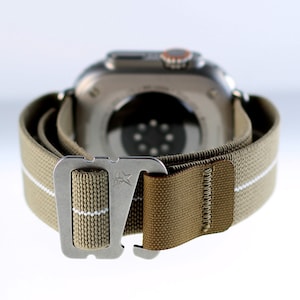 Bracelet Apple Ultra Ready, Matériel en acier inoxydable 316, Elastique parachute, Cordura laminé, Bracelet de montre, Avec adaptateurs de cosse 22 mm inclus