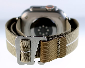 Grappleband, Apple Ultra Watch Strap, 2 Piece Configuration, Open Sensor, Elastic Parachute Webbing, Stainless Hardware