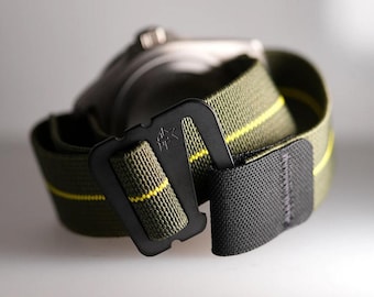 Elastic Watch Band: Cordura Laminate, Parachute Elastic, Stainless Hardware