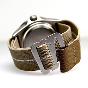 Bracelet de montre grappin, Sangle parachute élastique, Laminé Cordura, Accessoires en acier inoxydable, 20 mm, 22 mm