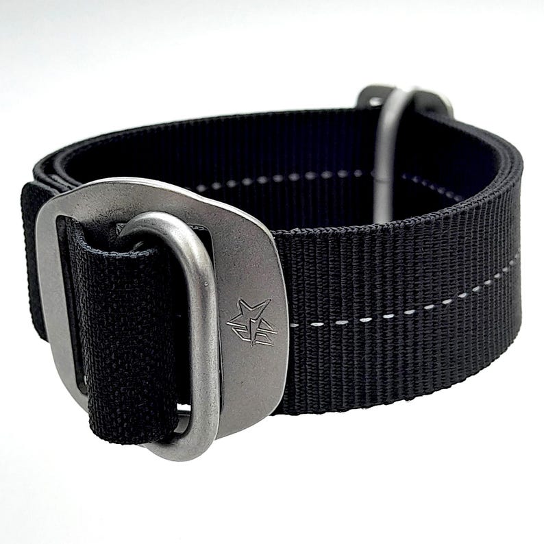 Hawkrigger 0DARK30, zwart nylon, horlogebandje, corduralaminaat, roestvrijstalen hardware afbeelding 2