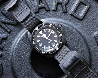 Riggerband M2 Blackout, [ 20mm lug only ] Watch Strap, PVD Stainless Hardware, Parachute Elastic