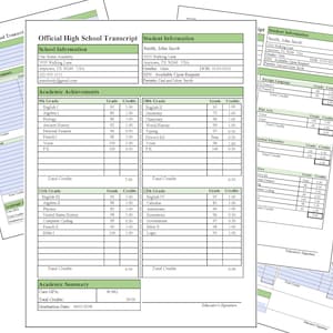 Homeschool Transcript - 2 variations - By Year or by Subject