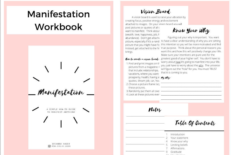 Manifestation Book Manifestation Journal Manifestation | Etsy